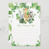 Oerwoud Dieren Greenery Time Capsule Message Card Kaart (Voorkant / Achterkant)