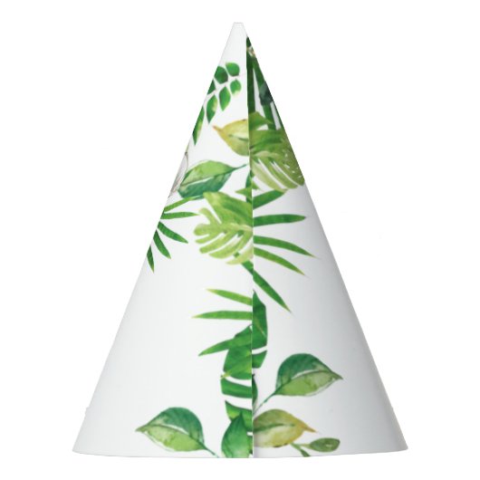 Oerwoud Dieren Greenery Wilde 1 1e verjaardag Feesthoedjes (Achterkant)