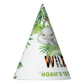 Oerwoud Dieren Greenery Wilde 1 1e verjaardag Feesthoedjes (Links)