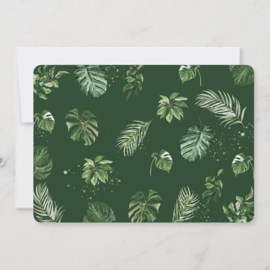 Oerwoud Dieren Greenery Wilde 1 1e verjaardag Kaart (Achterkant)