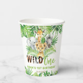 Oerwoud Dieren Greenery Wilde 1 1e verjaardag Papieren Bekers (Achterkant)