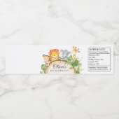 Oerwoud Dieren Groen 1e Verjaardag Baby shower Waterfles Etiket (Enkel label)