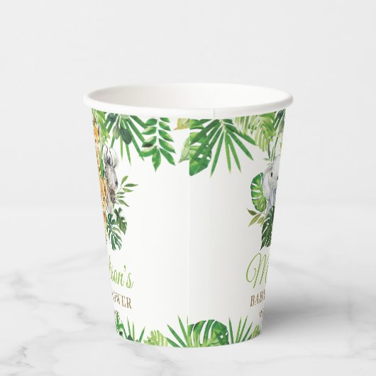 Oerwoud Dieren Groen Baby shower Verjaardag Papieren Bekers (Rechts)