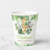 Oerwoud Dieren Groen Baby shower Verjaardag Papieren Bekers (Voorkant)