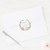 Oerwoud Dieren Groen Neutraal Baby shower Favor Ronde Sticker (Envelop)