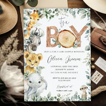 Oerwoud Dieren Groen Safari Jongen Baby shower