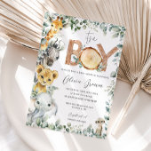 Oerwoud Dieren Groen Safari Jongen Baby shower Kaart