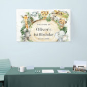 Oerwoud Dieren Groene 1e verjaardag Achtergrond Spandoek (Beurs)