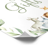 Oerwoud Dieren Groene Baby shower Kaarten Giften Poster (Hoek)