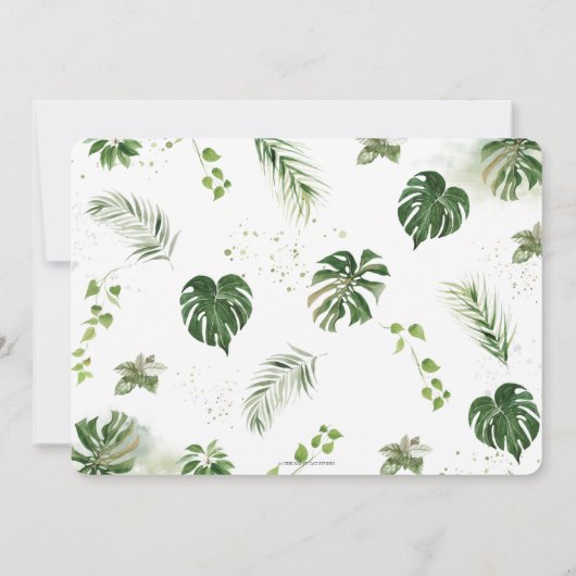 Oerwoud dieren groene bladeren op één dag kaart (Achterkant)