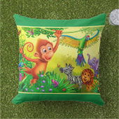 Oerwoud dieren grote kussen van kinderen (Gras)