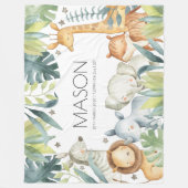 Oerwoud dieren grote safari deken voor kinderen (Voorkant)