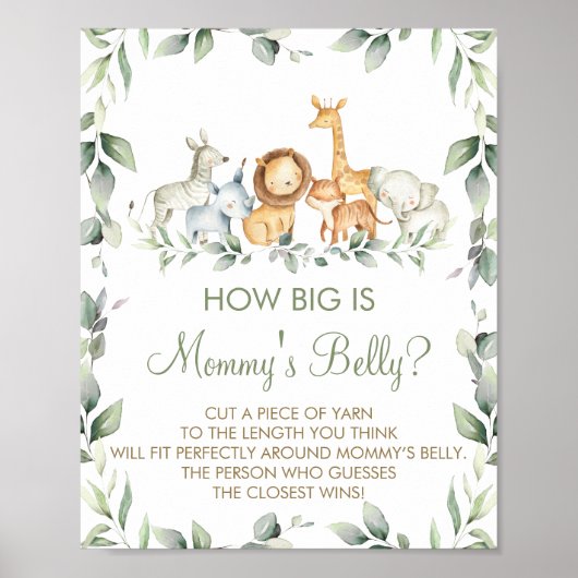 Oerwoud Dieren Hoe groot is mama's Belly Game Poster (Voorkant)