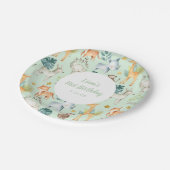 Oerwoud dieren houden 1 jaar geslachtsneutraal papieren bordje (Gekanteld)