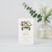 Oerwoud Dieren in het Baby shower van de Raffle-au Informatiekaartje (Staand voorkant)