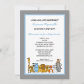 Oerwoud Dieren Jongen Baby shower nodigt uit Kaart (Voorkant)