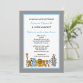 Oerwoud Dieren Jongen Baby shower nodigt uit Kaart (Staand voorkant)