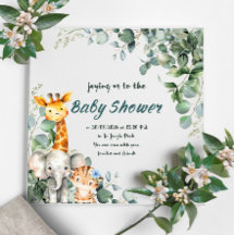 Oerwoud Dieren Jongen Baby shower Uitnodiging