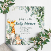 Oerwoud Dieren Jongen Baby shower Uitnodiging
