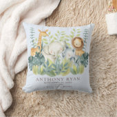 Oerwoud Dieren Jongens Baby Geboorte Stats Kussen (Deken)