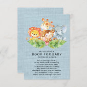 Oerwoud Dieren Jongens Baby shower Boek voor Baby Informatiekaartje (Voorkant / Achterkant)