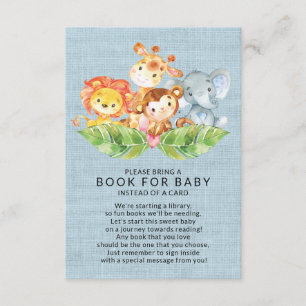 Oerwoud Dieren Jongens Baby shower Boek voor Baby Informatiekaartje