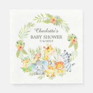 Oerwoud Dieren Jongens Baby shower Papieren servet