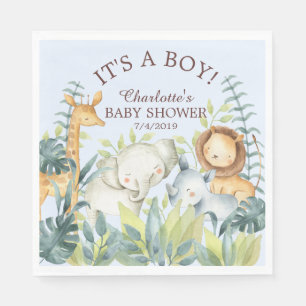 Oerwoud Dieren Jongens Baby shower Papieren servet