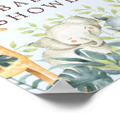 Oerwoud dieren jongens Baby shower Welkomstteken Poster (Hoek)