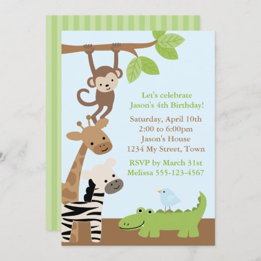 Oerwoud dieren kaart (Voorkant / Achterkant)