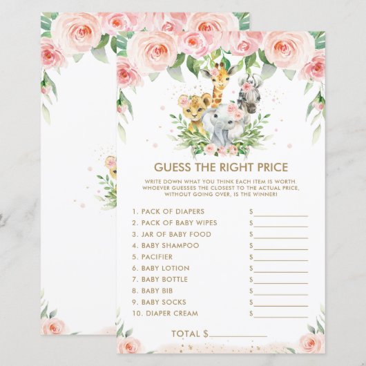 Oerwoud dieren kiezen voor het juiste prijsspel (Voorkant / Achterkant)