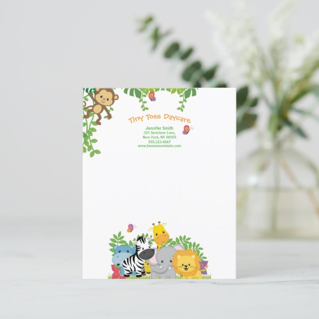 Oerwoud Dieren Kind Kinderopvang Zakelijk Letterho (Staand voorkant)