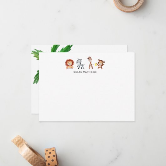 Oerwoud Dieren Kinder briefkaarten (Voorkant / Achterkant in situ)