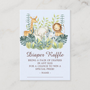 Oerwoud dieren koken Baby shower luierspoeling Informatiekaartje