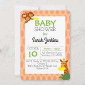 Oerwoud Dieren Koraal Baby shower Kaart (Voorkant)