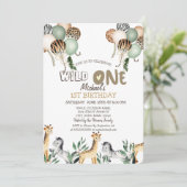 Oerwoud Dieren Luchtballonnen 1e verjaardag Kaart (Staand voorkant)