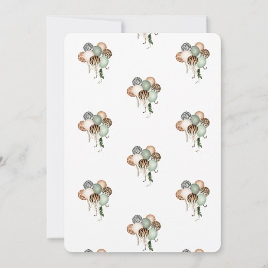 Oerwoud Dieren Luchtballonnen 1e verjaardag Kaart (Achterkant)