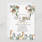 Oerwoud Dieren Luchtballonnen 1e verjaardag Kaart (Voorkant)