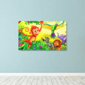 Oerwoud dieren maken het afdrukken van het kind in (Insitu (Houten vloer))