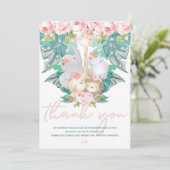 Oerwoud Dieren Meisje Verjaardag Bedankkaart (Staand voorkant)