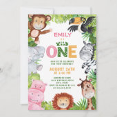 Oerwoud Dieren Meisje Wild Een 1e Verjaardag Kaart (Voorkant)