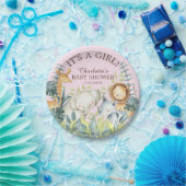 Oerwoud Dieren Meisjes Baby shower 7" Bord (Feest)