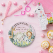 Oerwoud Dieren Meisjes Baby shower 7" Bord (Feest)