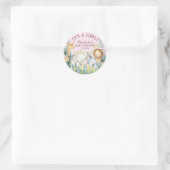 Oerwoud Dieren Meisjes Baby shower Dank u Favor Ronde Sticker (Tas)