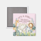 Oerwoud Dieren Meisjes Baby shower Favor Magnet (Voorkant / Achterkant)