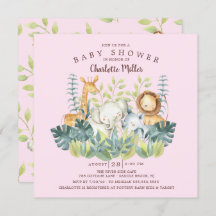 Oerwoud Dieren Meisjes Baby shower