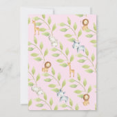 Oerwoud Dieren Meisjes Baby shower Kaart (Achterkant)