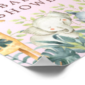 Oerwoud Dieren Meisjes Baby shower Welkomstteken Poster (Hoek)