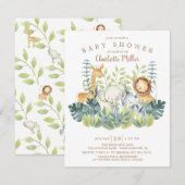 Oerwoud Dieren Neutraal Baby shower Kaart (Voorkant / Achterkant)