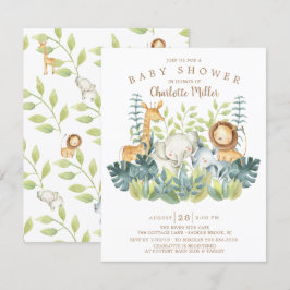 Oerwoud Dieren Neutraal Baby shower Kaart